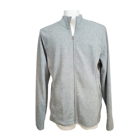 Old Navy Grey Full Zip Men's Fleece Jacket - Picture 4 of 6